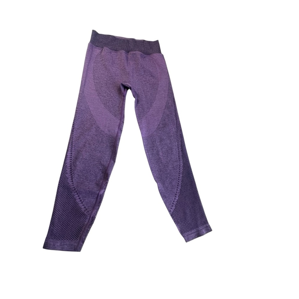 PINK Active Purple High Waisted Leggings Cute Side Perforations M NWOT